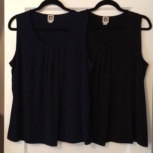 2 Anne Klein stretch shells 1 Navy, 1 Black XL